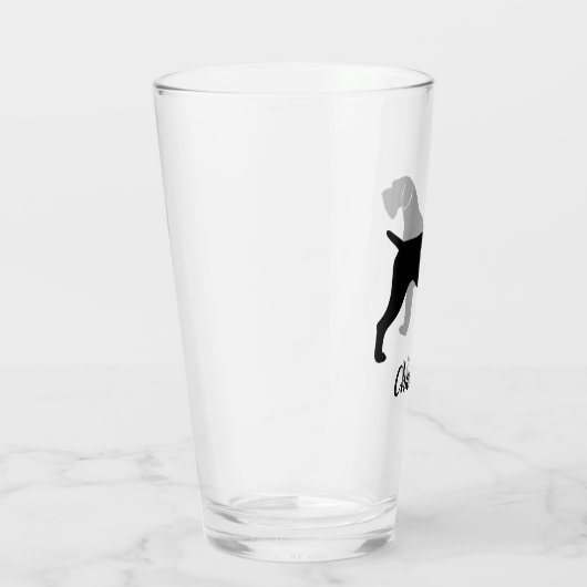 Deutsche Drahthaar Pointer Dog Silhouette Custom Glas (Rechts)
