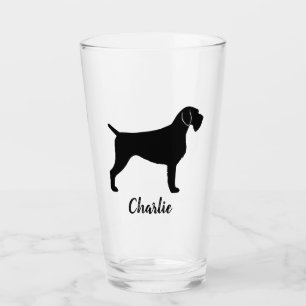 Deutsche Drahthaar Pointer Dog Silhouette Custom Glas
