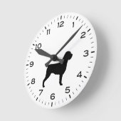 Deutsche Drahthaar Pointer Dog Silhouette Runde Wanduhr (Winkel)