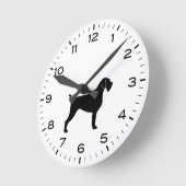 Deutsche Drahthaar Pointer Dog Silhouette Runde Wanduhr (Winkel)