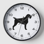 Deutsche Drahthaar Pointer Dog Silhouette Uhr (Vorderseite)