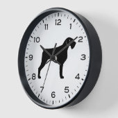 Deutsche Drahthaar Pointer Dog Silhouette Uhr (Winkel)