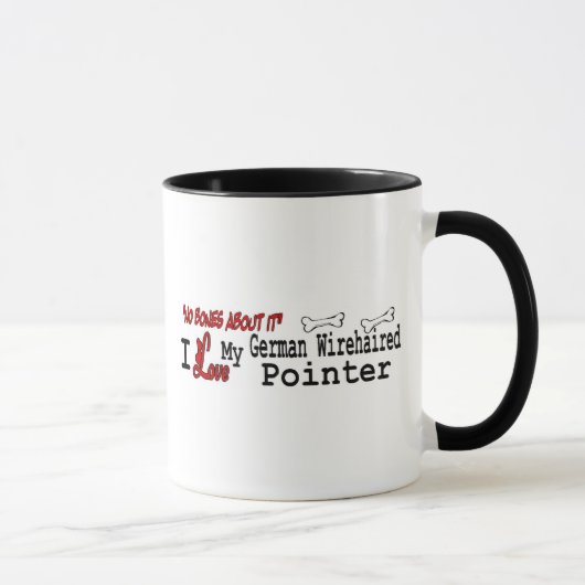 Deutsche Drahthaar Pointer (I Liebe) Tasse (Rechts)