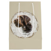 Deutsche Drahthaar Pointer Medium Geschenktasche Mittlere Geschenktüte (Rückseite)