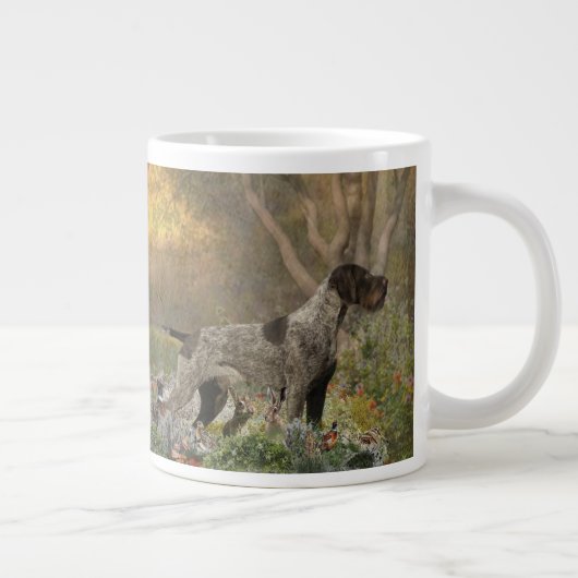 Deutsche Drahthaar Pointer Paperweight Kaffeemasch Jumbo-Tasse (Rechts)