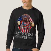 Deutsche Drahthaar Pointer Vater American Flag 4. Sweatshirt (Vorderseite)