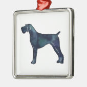 Deutsche Drahthaar Pointer Wasserfarbe Silhouette Ornament Aus Metall (Links)