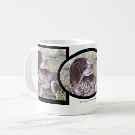 Deutsche Drahthaar-Zeiger-Welpen-Träumer-Tasse Kaffeetasse (Vorderseite Links)