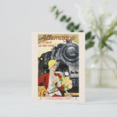 Deutsche Eisenbahn Vintage Poster 1928 Postkarte (Stehend Vorderseite)