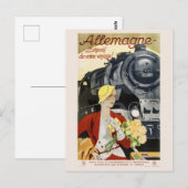 Deutsche Eisenbahn Vintage Poster 1928 Postkarte (Vorne/Hinten)