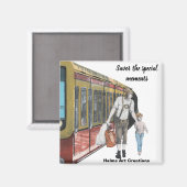 Deutsche Elfbahn Ausflug Fantasy Art Button Magnet (Vorderseite/Rückseite)