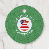 Deutsche Engel-Weihnachtsfahne Personalisiert Geschenkanhänger (Rückseite)