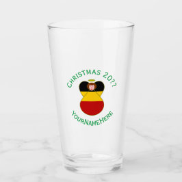 Deutsche Engel-Weihnachtsfahne Personalisiert Glas
