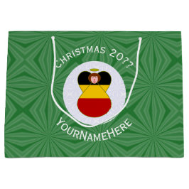 Deutsche Engel-Weihnachtsfahne Personalisiert Große Geschenktüte