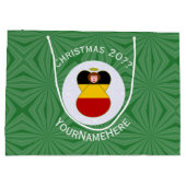 Deutsche Engel-Weihnachtsfahne Personalisiert Große Geschenktüte (Rückseite)