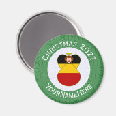 Deutsche Engel-Weihnachtsfahne Personalisiert Magnet (Vorderseite/Rückseite)