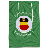 Deutsche Engel-Weihnachtsfahne Personalisiert Mittlere Geschenktüte (Rückseite)