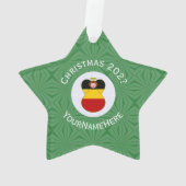 Deutsche Engel-Weihnachtsfahne Personalisiert Ornament (Rückseite)