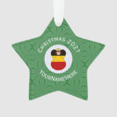 Deutsche Engel-Weihnachtsfahne Personalisiert Ornament (Vorderseite)