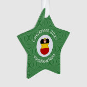 Deutsche Engel-Weihnachtsfahne Personalisiert Ornament (Vorderseite)