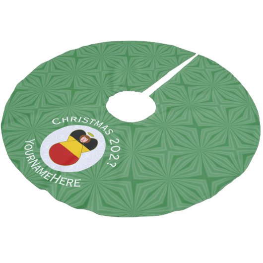 Deutsche Engel-Weihnachtsfahne Personalisiert Polyester Weihnachtsbaumdecke (Schrägansicht)