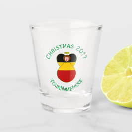Deutsche Engel-Weihnachtsfahne Personalisiert Schnapsglas