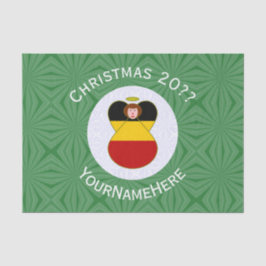 Deutsche Engel-Weihnachtsfahne Personalisiert Seidenpapier