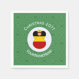Deutsche Engel-Weihnachtsfahne Personalisiert Serviette