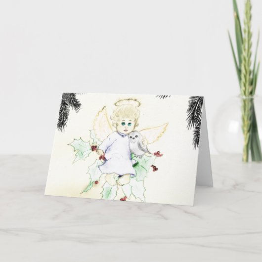 Deutsche Engelchen-Weihnachtskarte Feiertagskarte (Vorderseite)