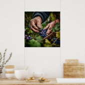 Deutsche Ernte - Nahe Ernte von Traubenpflücken Poster (Küche)