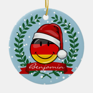 Deutsche Fahne im Weihnachtsstil Keramik Ornament