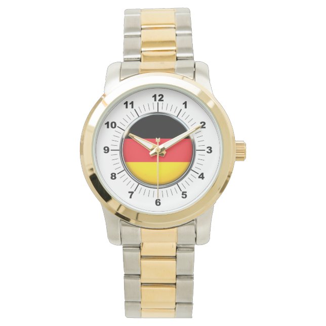 Deutsche Fahne Oversized Two-Tone-Watch Armbanduhr (Vorderseite)