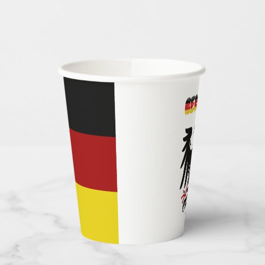 Deutsche Fahnenwappen Pappbecher (Links)