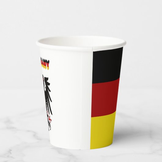 Deutsche Fahnenwappen Pappbecher (Rechts)