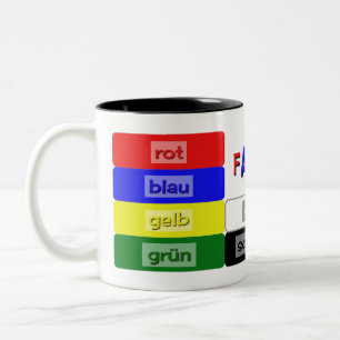 deutsche Farben, die Vokabular lernen Zweifarbige Tasse
