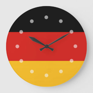 DEUTSCHE FLAG FARBEN Streifen + Ihre Ideen Große Wanduhr