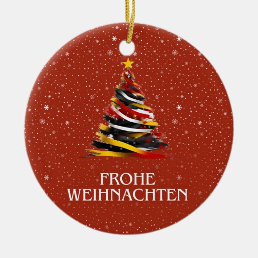 DEUTSCHE FLAG INSPIRIERT KERAMIK ORNAMENT (Vorne)