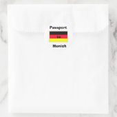 Deutsche_flag_stickers, Pass nach München Runder Aufkleber (Tasche)