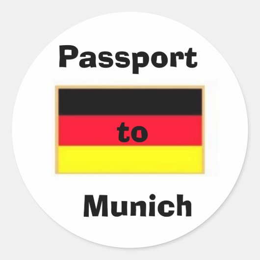 Deutsche_flag_stickers, Pass nach München Runder Aufkleber (Vorderseite)