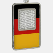 DEUTSCHE FLAGFARBEN + Ihr Foto Rahmen-Ornament Silber (Rechts)