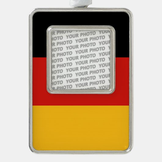 DEUTSCHE FLAGFARBEN + Ihr Foto Rahmen-Ornament Silber (Vorderseite)