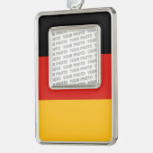DEUTSCHE FLAGFARBEN + Ihr Foto Rahmen-Ornament Silber (Links)