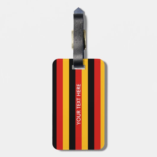 DEUTSCHE FLAGFARBEN + Ihr Text Gepäckanhänger (Rückseite vertikal)