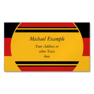 DEUTSCHE FLAGFARBEN + Ihr Text & Ideen Magnetische Visitenkarte