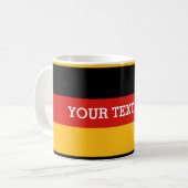 DEUTSCHE FLAGFARBEN + Ihr Text Kaffeetasse (Vorderseite Links)