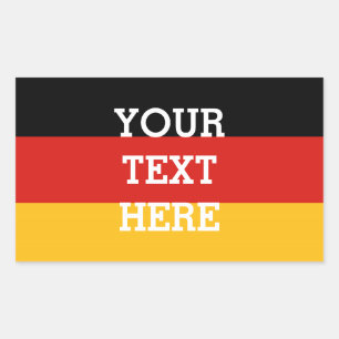 DEUTSCHE FLAGFARBEN + Ihr Text Rechteckiger Aufkleber