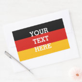 DEUTSCHE FLAGFARBEN + Ihr Text Rechteckiger Aufkleber (Umschlag)