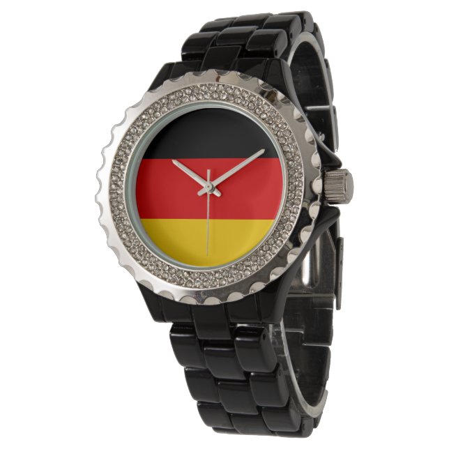 Deutsche Flagge Armbanduhr (Schrägansicht)