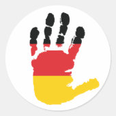 Deutsche Flagge auf der Hand Aufkleber (Vorderseite)