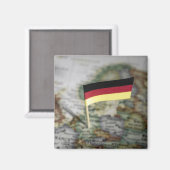 Deutsche Flagge auf Karte Magnet (Vorderseite/Rückseite)